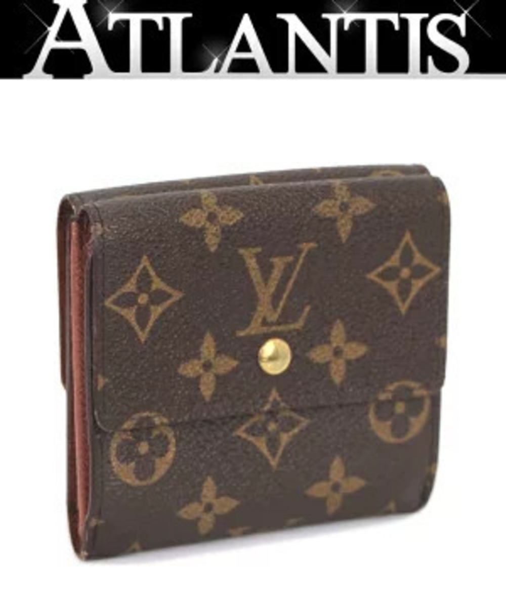 Louis Vuitton Portefeuille Elise Bi fold Wallet Double Snap Closure Monogram